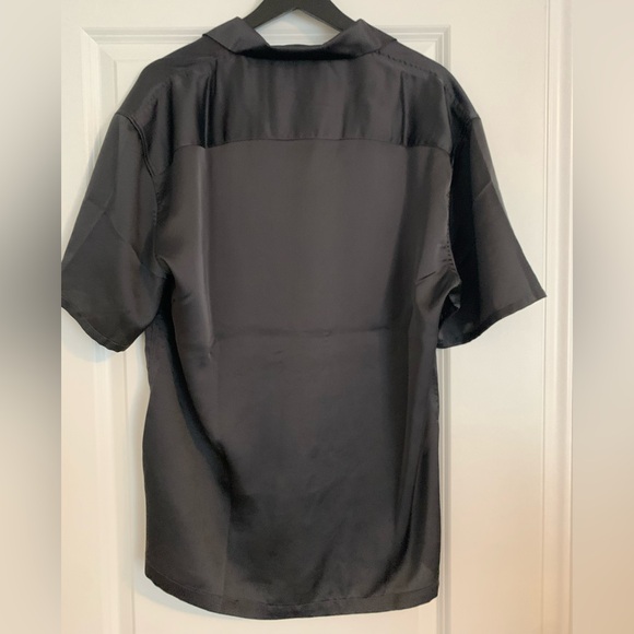Satin black camp collar shirt - medium - Abercrombie - Picture 3 of 7